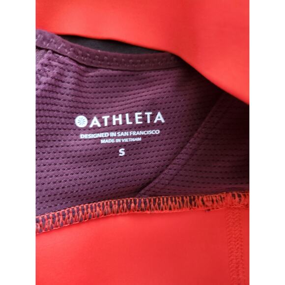 Athleta Tenacity Mesh Plunge small Burgundy Orange no pads - Picture 4 of 4